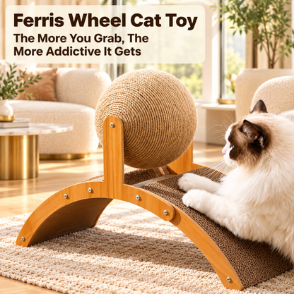 Ball Cat Scratcher with Rotating Sisal Ball & Stand