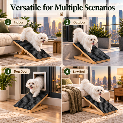 Adjustable Wooden Dog Ramp for Stairs