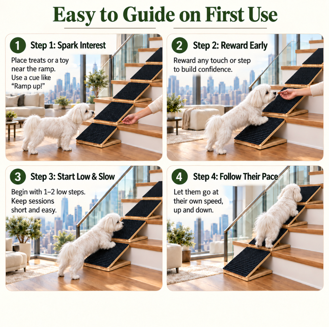 Adjustable Wooden Dog Ramp for Stairs