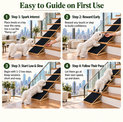 Adjustable Wooden Dog Ramp for Stairs