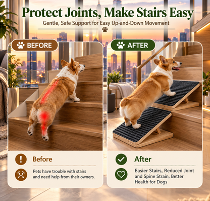 Adjustable Wooden Dog Ramp for Stairs