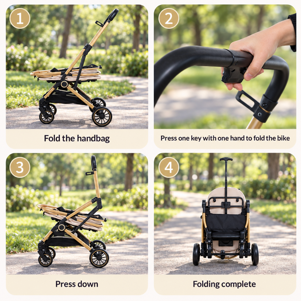 Foldable Pet Stroller - Black