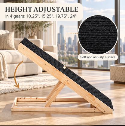 Adjustable Foldable Dog Ramp for Beds