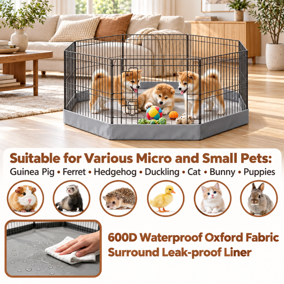Metal Pet Playpen With Waterproof Pad