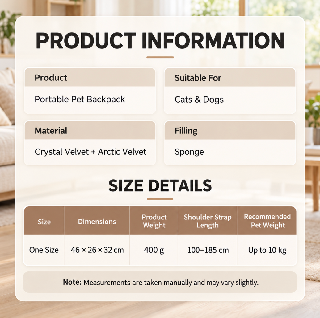 Portable Crossbody Pet Carrier Bag
