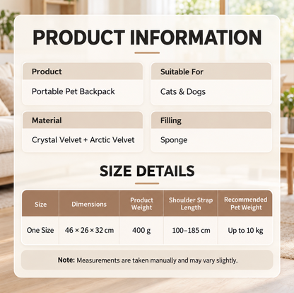 Portable Crossbody Pet Carrier Bag