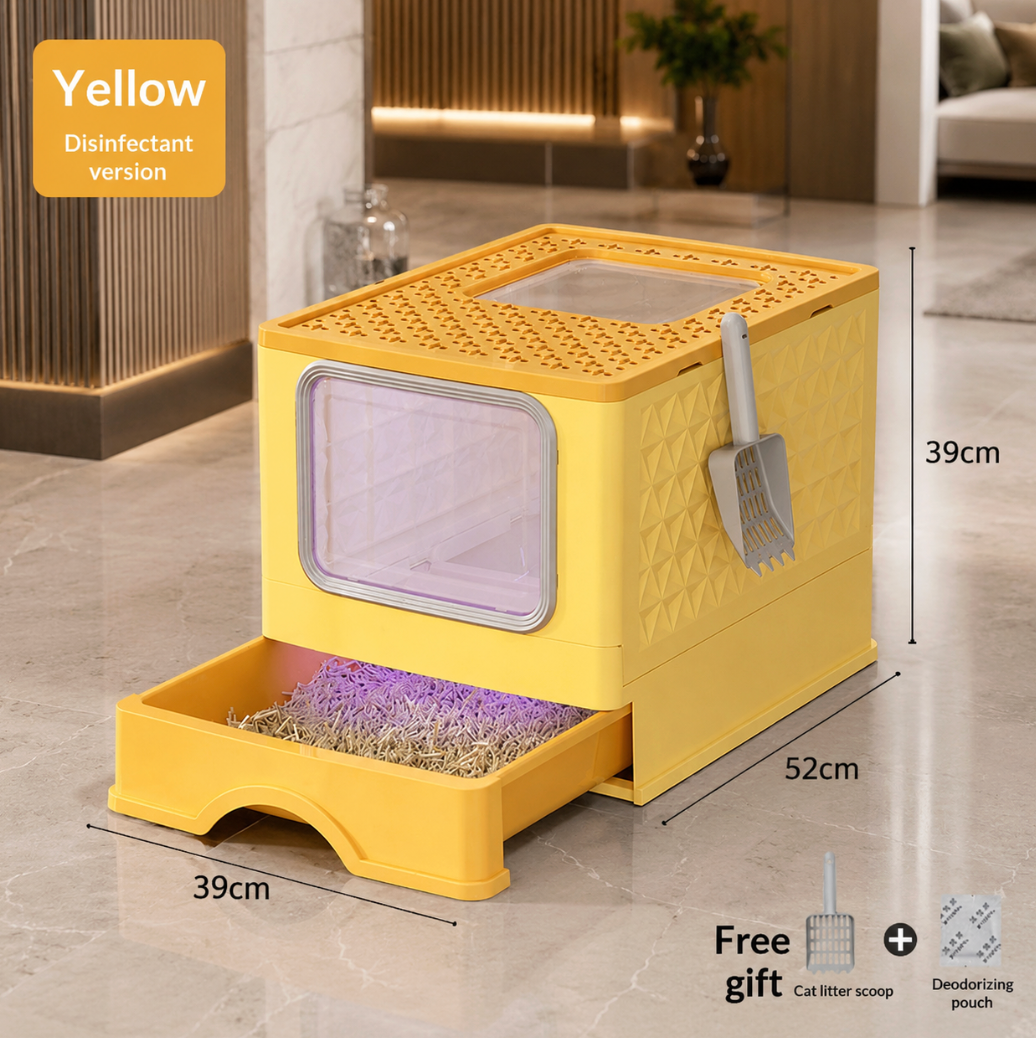 Fully Enclosed Drawer-Type Litter Box