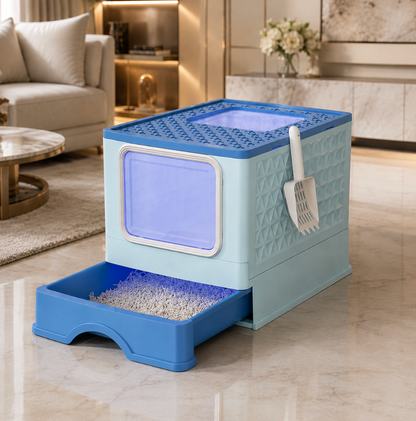 Fully Enclosed Drawer-Type Litter Box