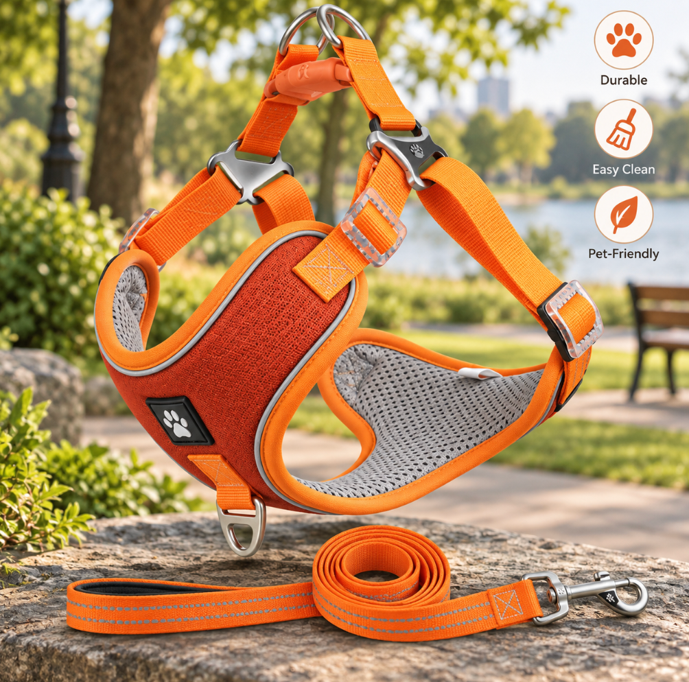 Breathable Pet Harness Adjustable Leash