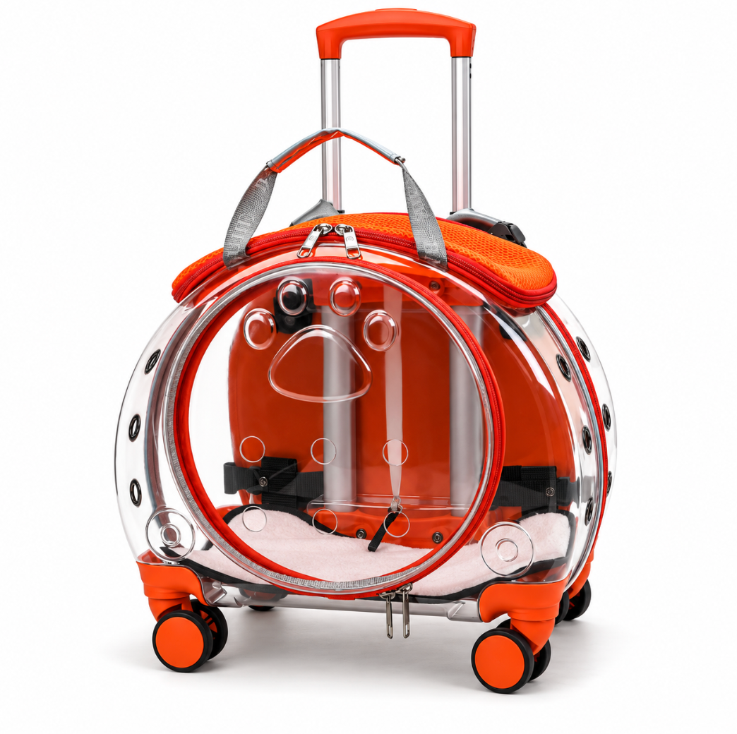 4-Wheel Pet Carrier Trolley & Backpack