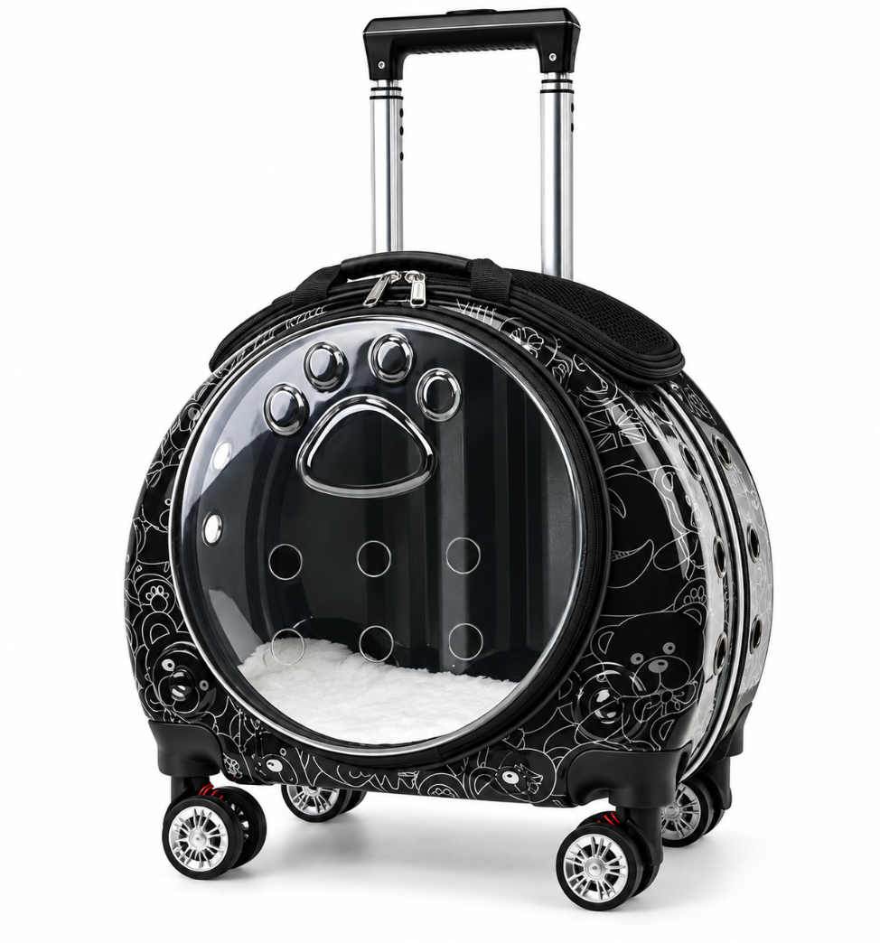 4-Wheel Pet Carrier Trolley & Backpack