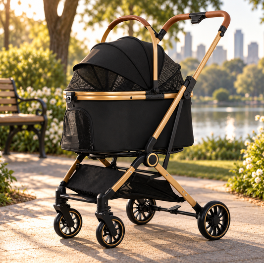Foldable Pet Stroller - Black