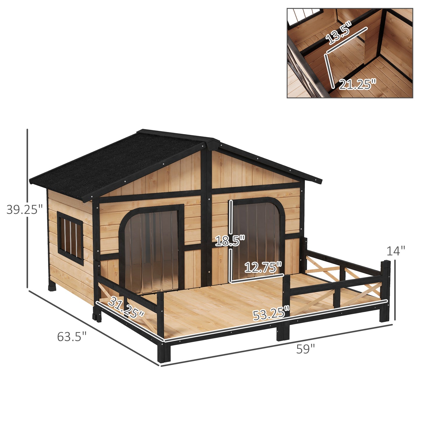 Raised Wooden Dog House