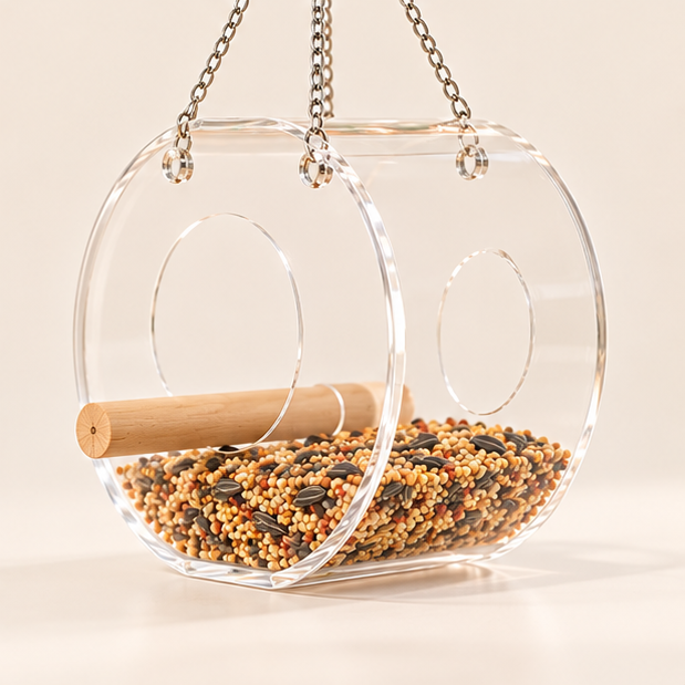 Acrylic Bird Food Box