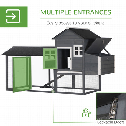 84" Wooden Chicken Coop – Gray